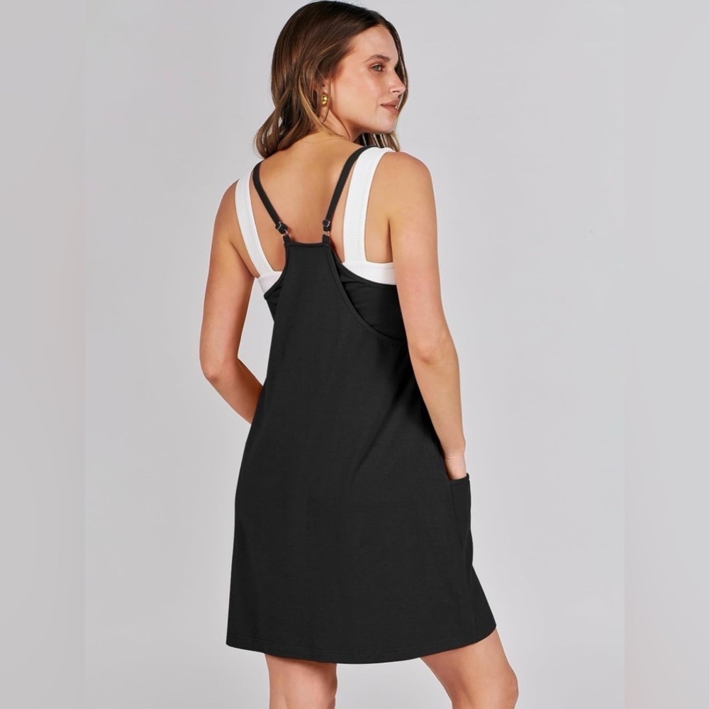 Caracilia Black Sleeveless Athletic Mini Dress with Romper, Size XS - Picture 4 of 12